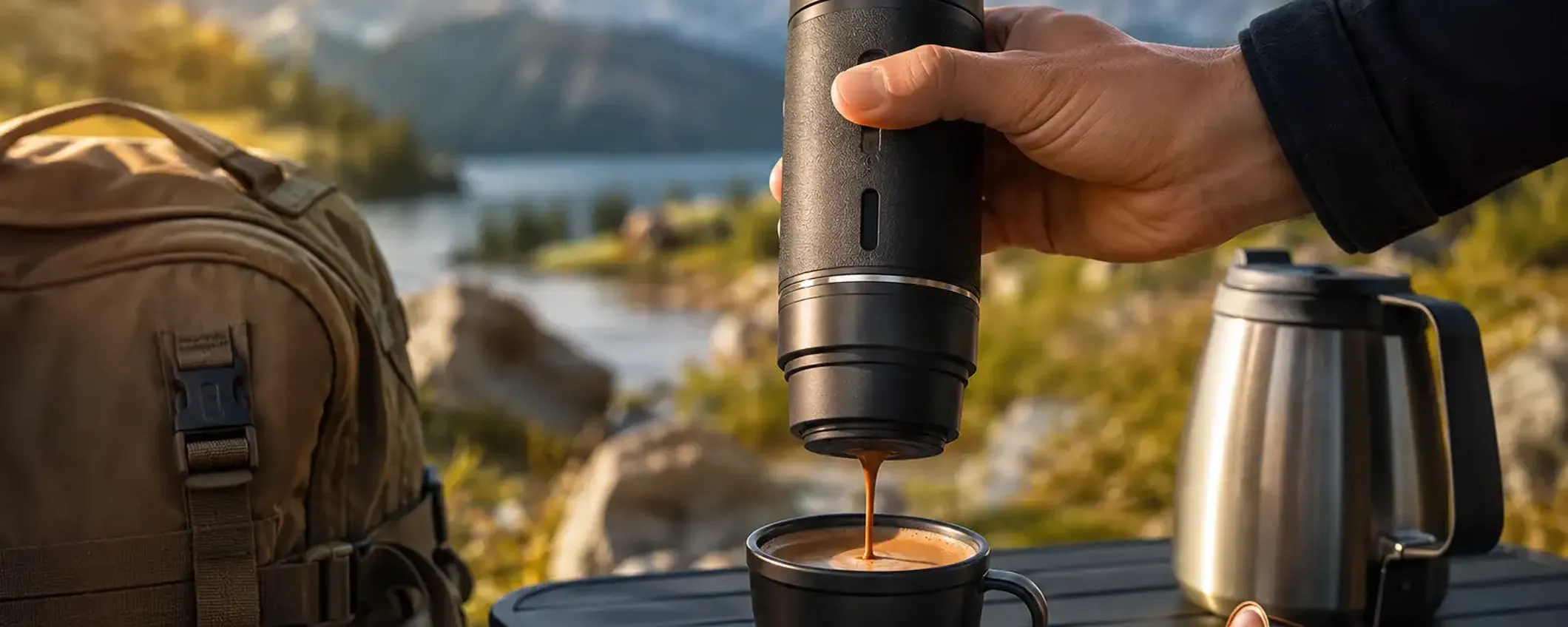 La macchina da caffè portatile che non usa batterie è l'accessorio da avere sempre in viaggio