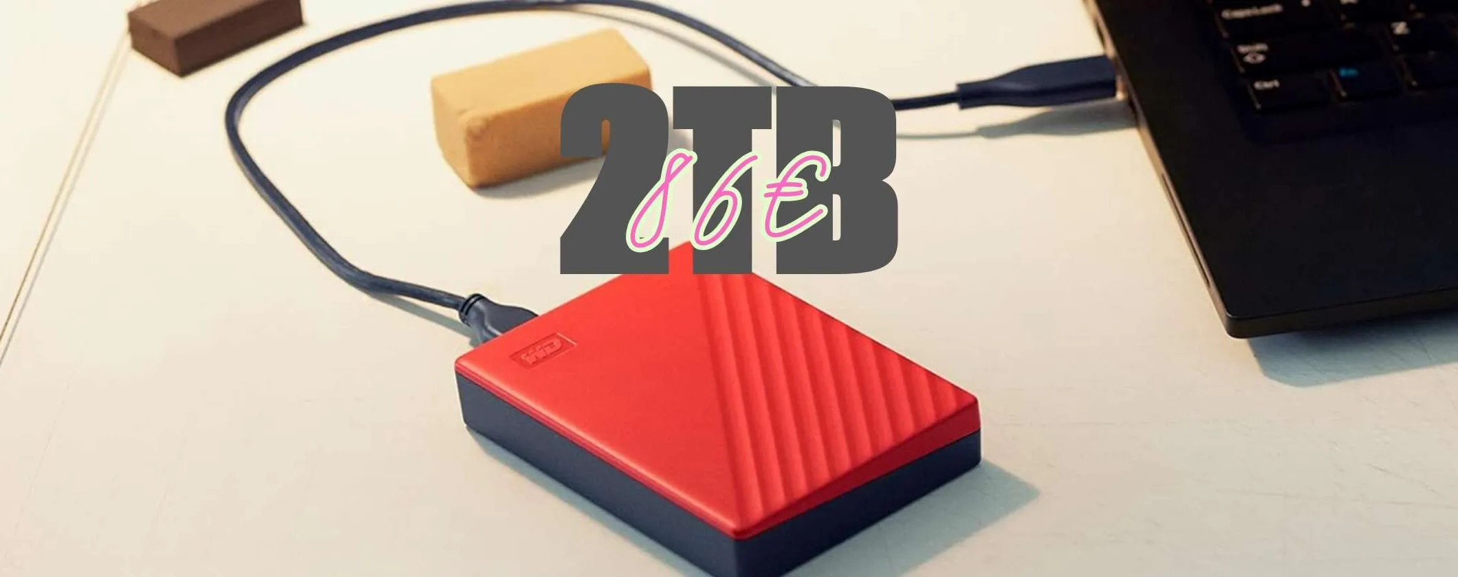 Hard Disk portatile WD da 2TB a un prezzo sgretolato su Amazon, solo 86€