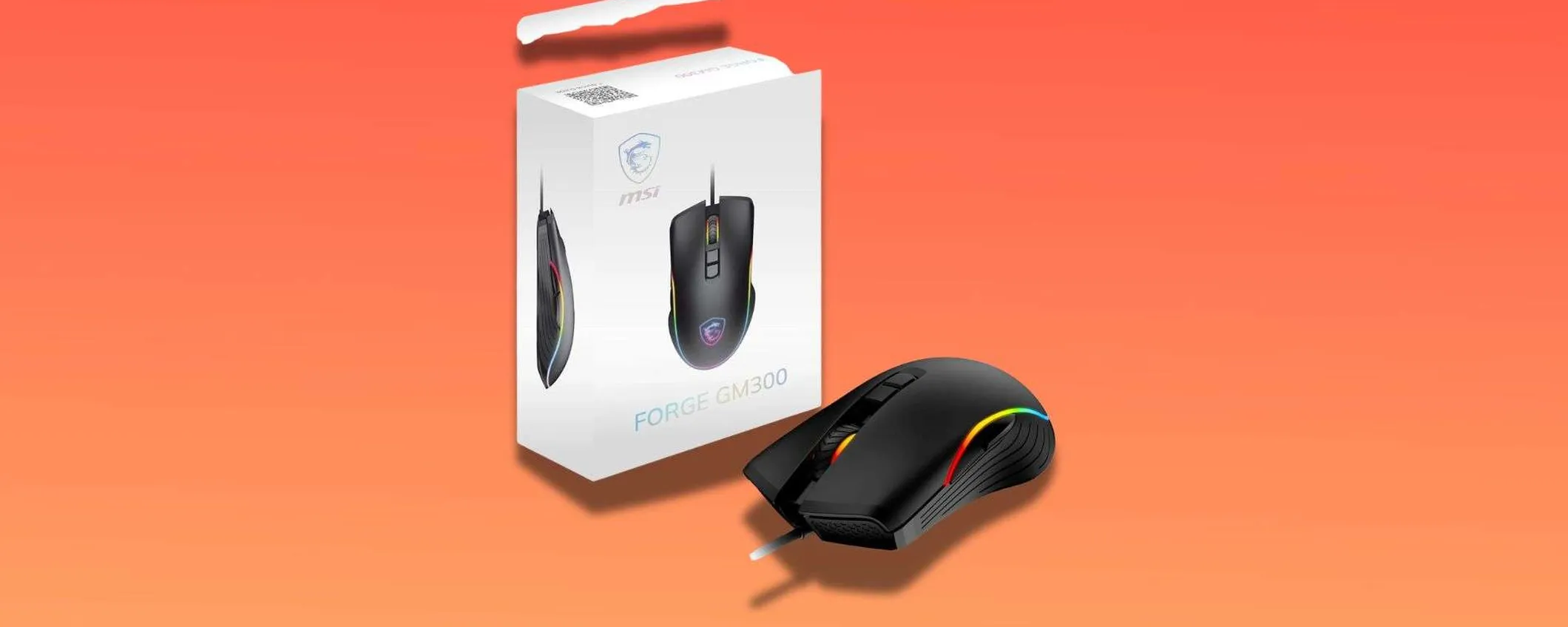 MSI FORGE GM300, Amazon fa follie: questo super mouse oggi lo paghi 10€