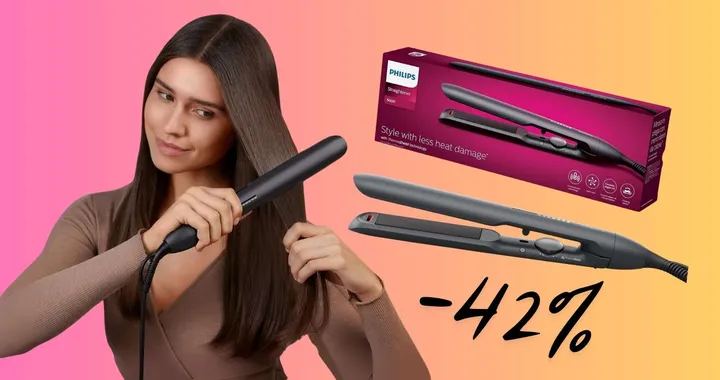 Lisci perfetti con la piastra per capelli Philips serie 5000 in sconto al 42%