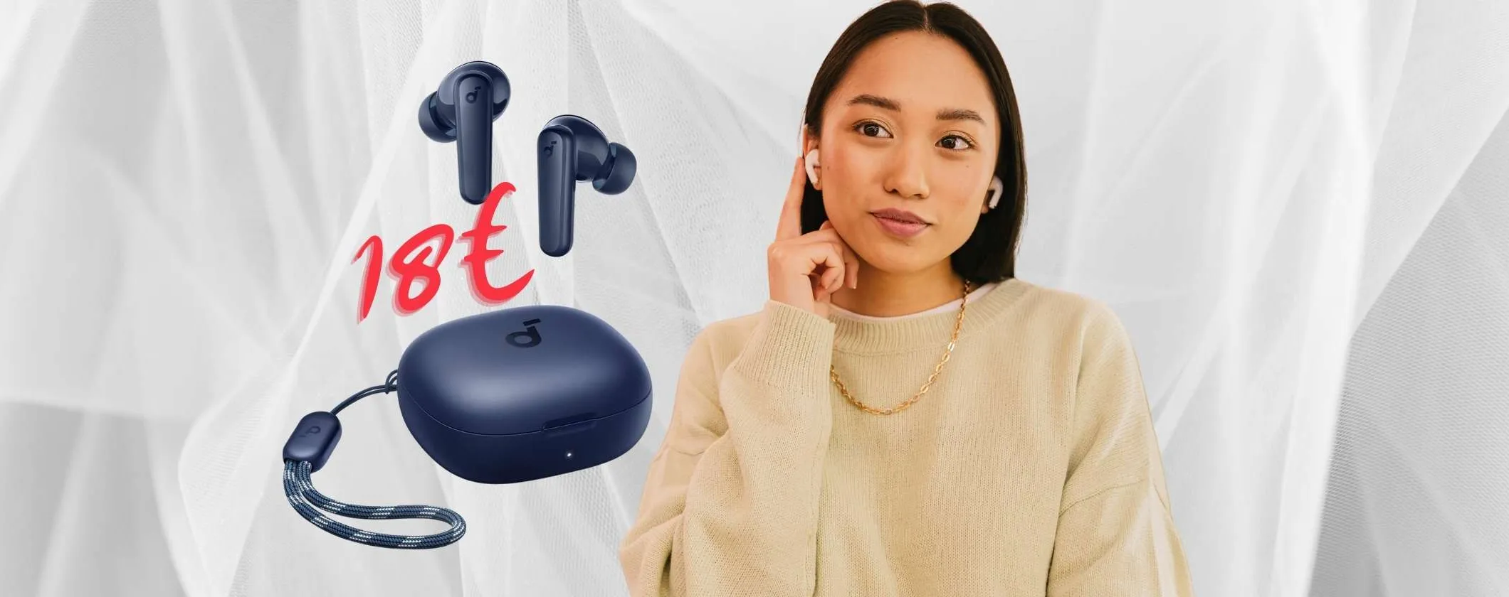 Appena 18€ su Amazon per avere le cuffiette Buetooth Soundcore Anker P20i