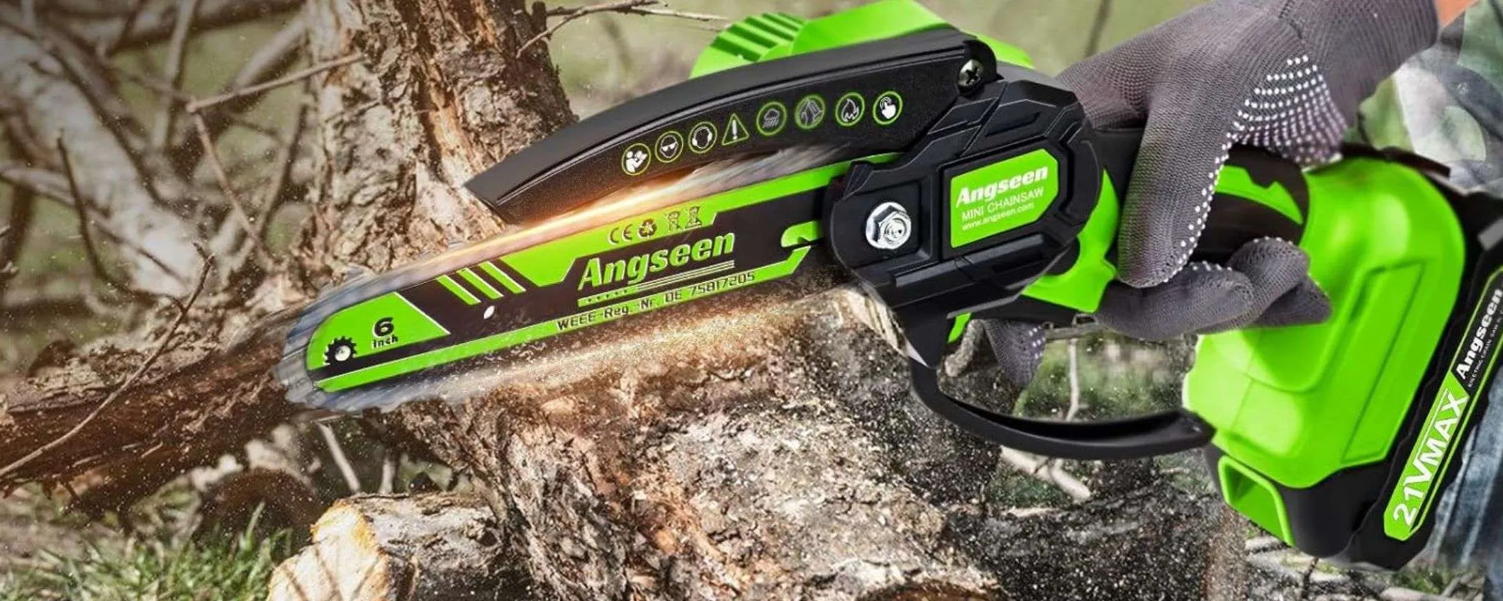 Mini motosega per potatura in SUPER DOPPIO SCONTO: occasione fai-da-te su Amazon