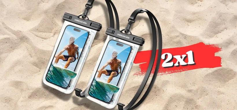 Custodie impermeabili, 2pz per smartphone AL SICURO in acqua (12€)