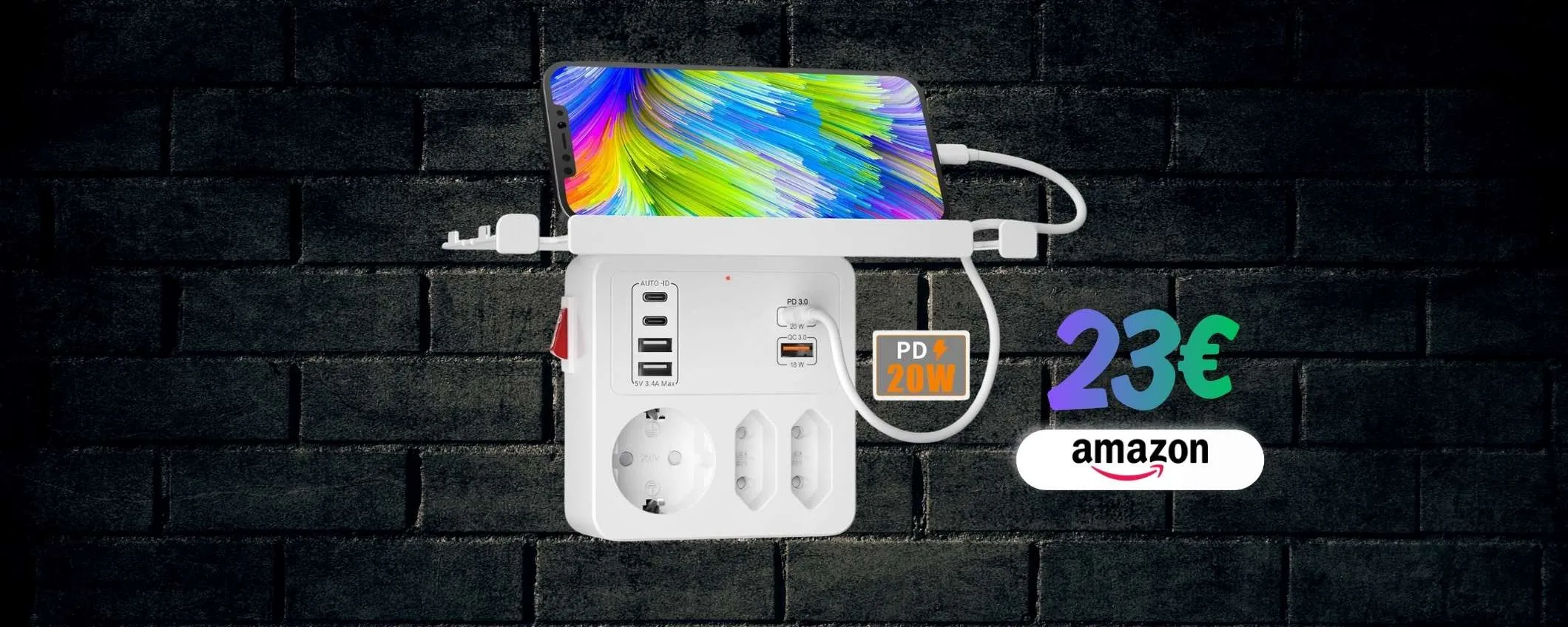 Multipresa intelligente: funziona anche da mensola 10in1, soli 23€