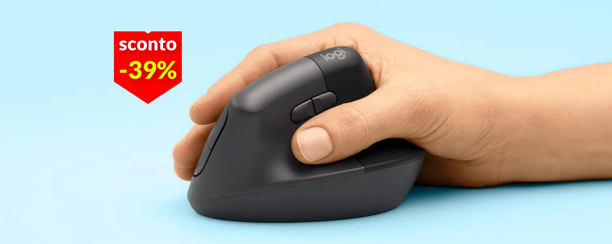 Logitech Lift a soli 49€: il mouse verticale che coccola la tua mano (-39%)