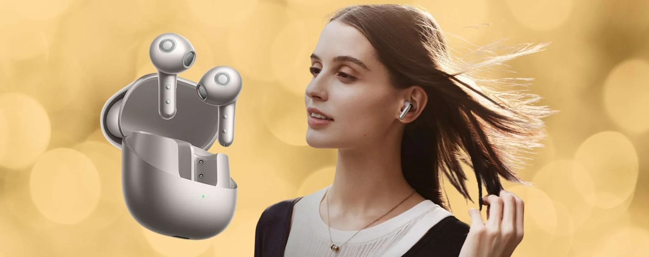 Auricolari wireless con triplo microfono e cancellazione del rumore: Xiaomi Buds 5 al 44%