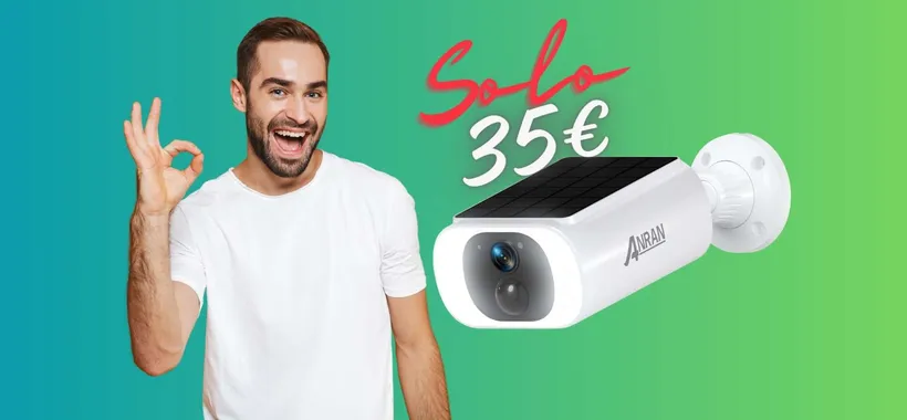 Videocamera di sorveglianza WiFi con pannello solare tua a SOLI 35€