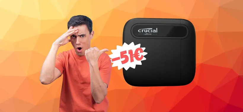 Crucial X6 da 1TB: SSD portatile a un PREZZO SHOCK (-51€)