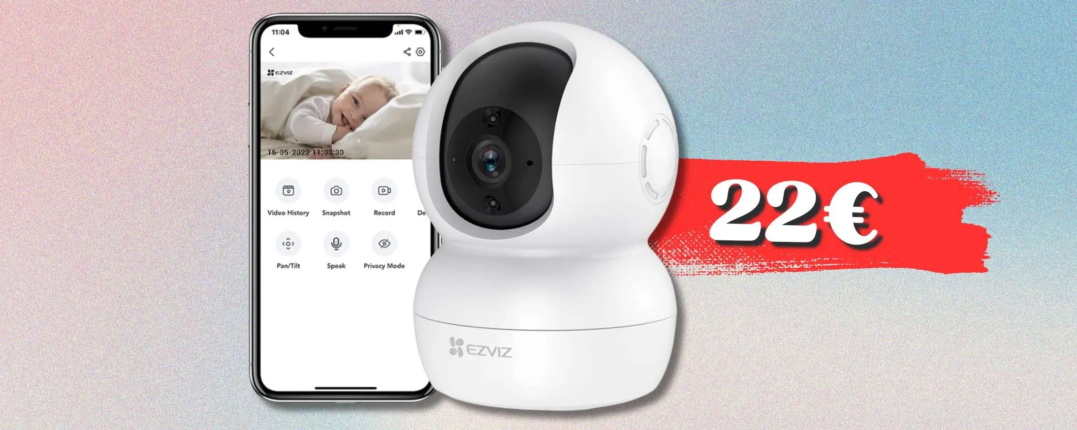 Ruota, vede, segnala: telecamera WiFi 1080p a 22€ pe sicurezza TOP
