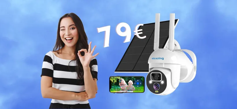 Telecamera WiFi con pannello solare: 365 giorni di autonomia (79€)