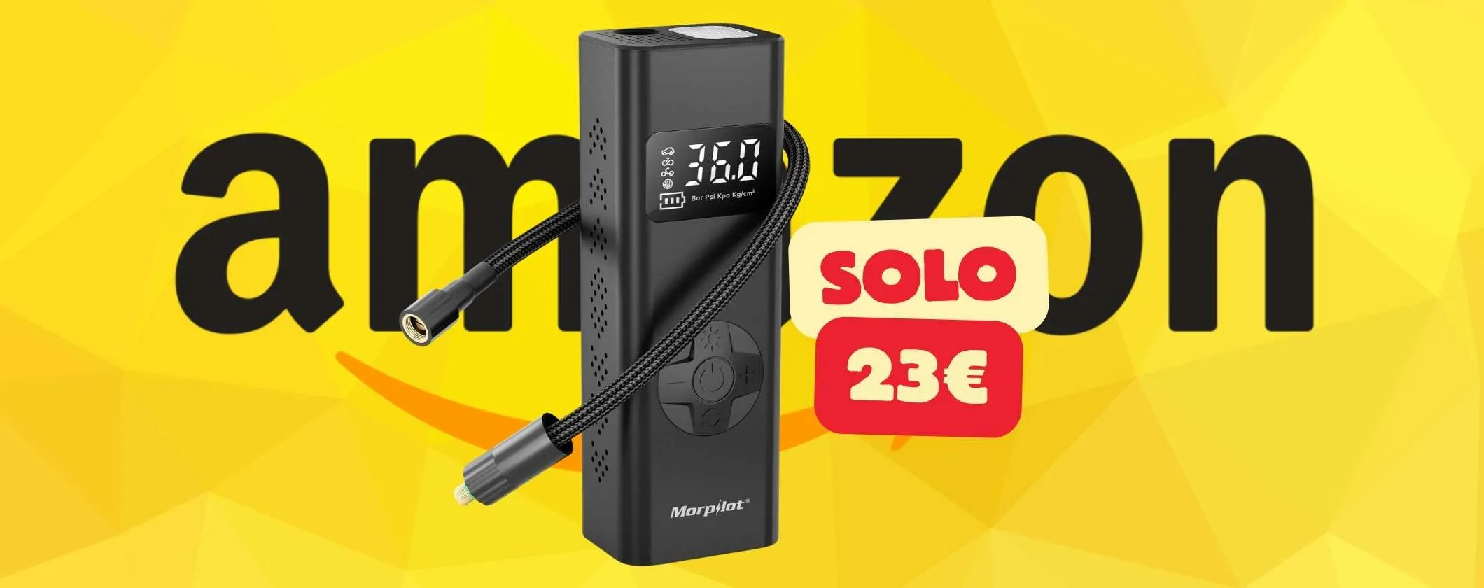 Emergenza gomme sgonfie? Compressore portatile potente a soli 23€