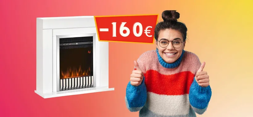 Camino elettrico con effetto fiamma: tanto caldo e spendi poco (-162€)