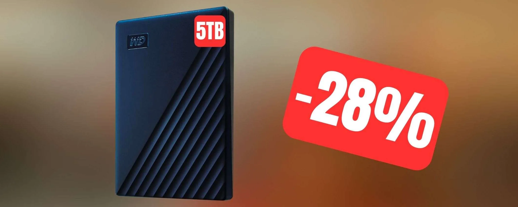Hard disk esterno 5TB per Mac ad un SUPER PREZZO su Amazon (-28%)