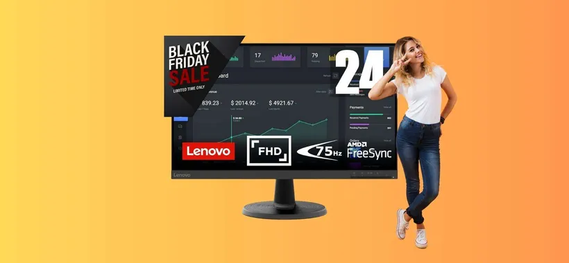 Il Monitor Lenovo D24 è in OFFERTA Black Friday a 99€