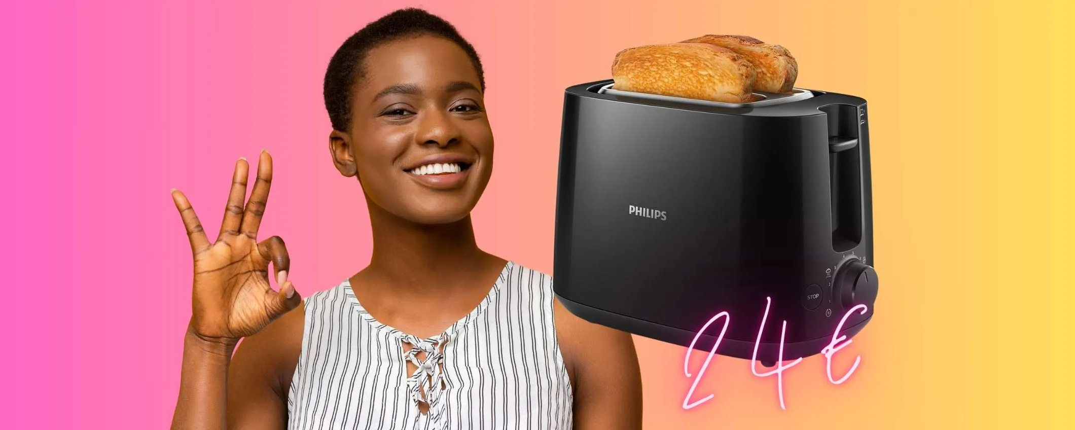 Tostapane Philips da 2 fette e con 8 impostazioni oggi tuo a soli 24€