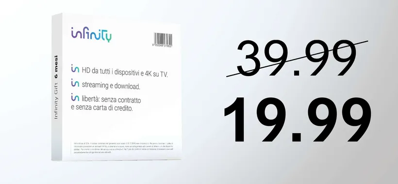 Solo 20 euro per SEI mesi di Infinity+ (su Amazon)