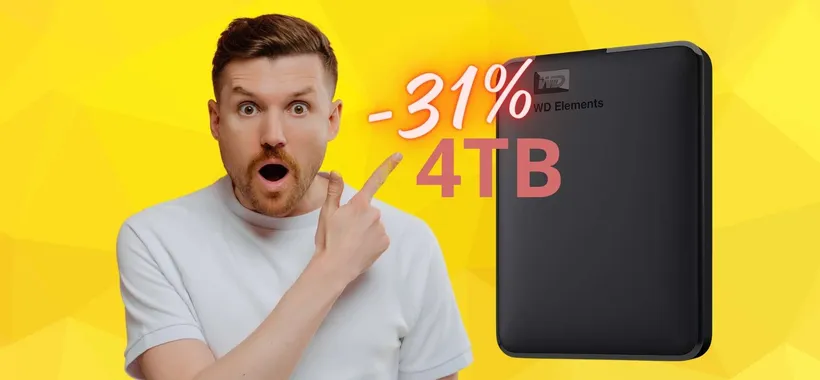 Hard Disk portatile da 4TB a PREZZO SHOCK solo su Amazon (-31%)