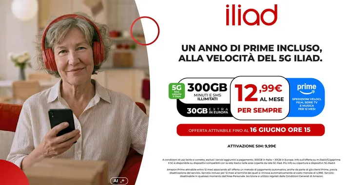 iliad lancia GIGA PRIME: 300GB e Amazon Prime incluso a meno di 13€ al mese