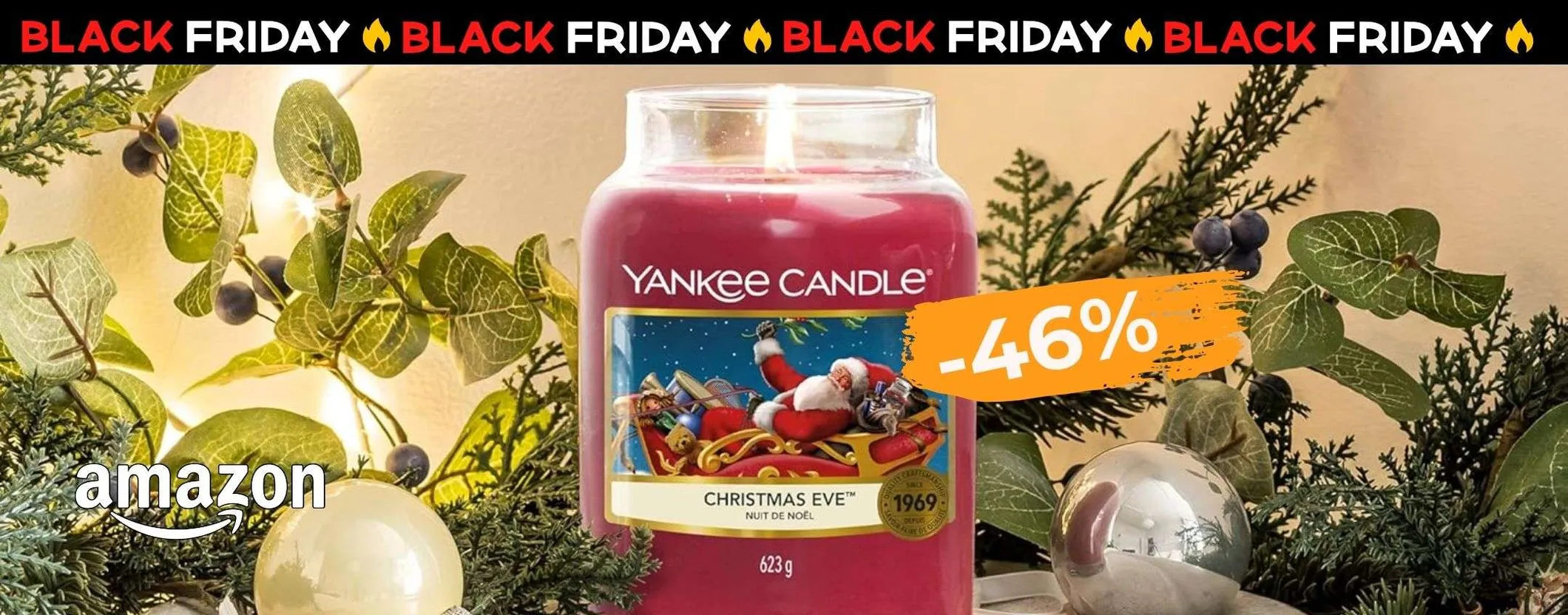 Yankee Candle Vigilia di Natale in giara grande: prezzo in CROLLO del 46%