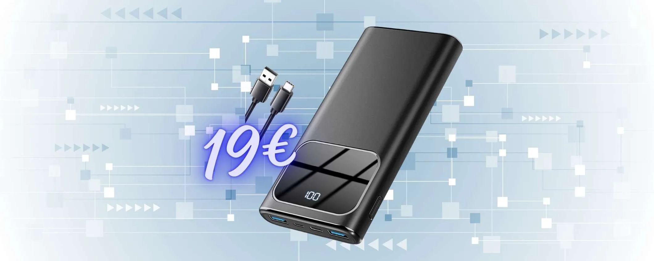 Solo 19€ per ricaricare tutti i device con questo potente Power Bank in offerta