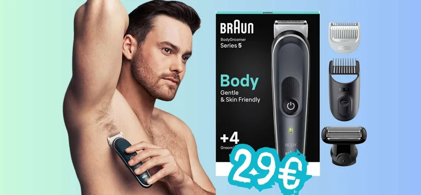 Braun Series 5: rasoio elettrico per il corpo, anche zone sensibili, a soli 29€
