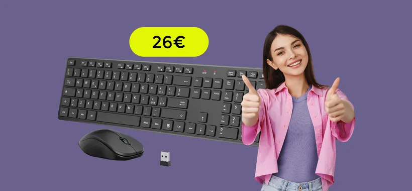 Tastiera e mouse wireless: con 26€ porti a casa una SUPER coppia