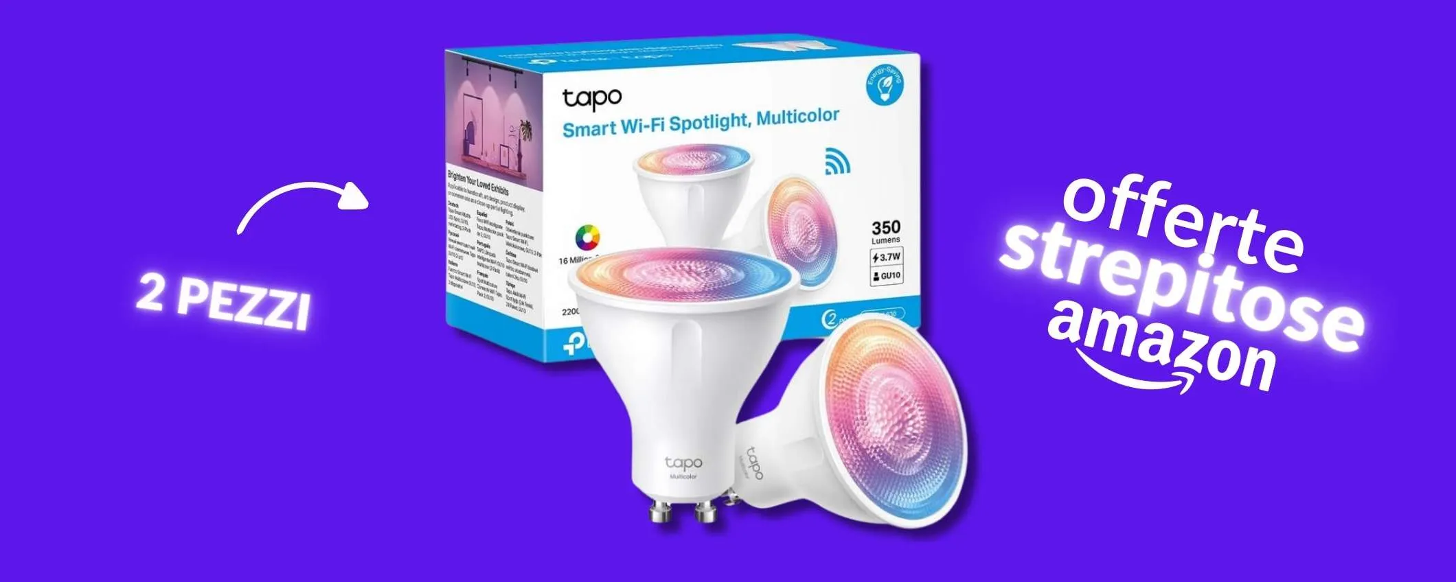 Tapo L630, lampadine Smart LED GU10 per casa colorata e connessa (16€)