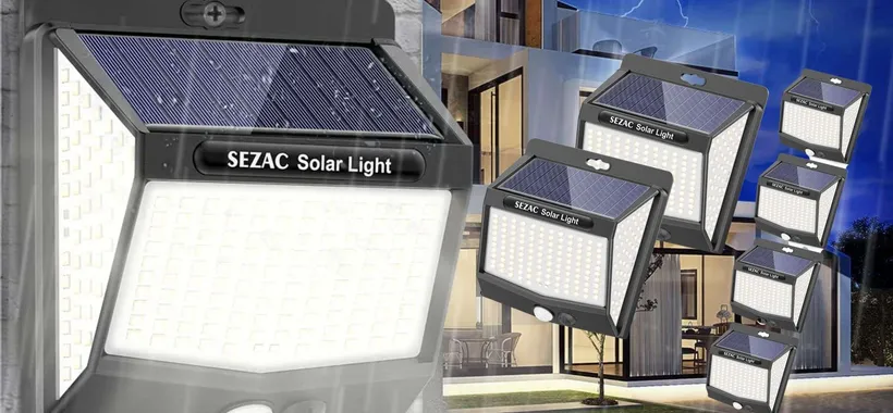 Potentissimo faro solare con 218 LED a 6€: sconto 43%, luce GRATIS