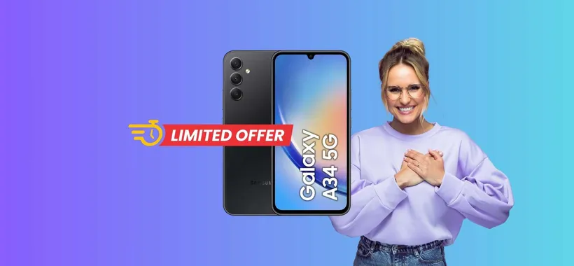Samsung Galaxy A34 256GB: OFFERTA BOMBA su MediaWorld