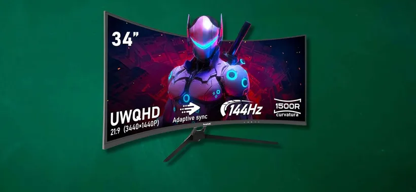 Gawfolk Monitor 34" curvo a 195,47€: 144Hz, UWQHD e pannello 1500R