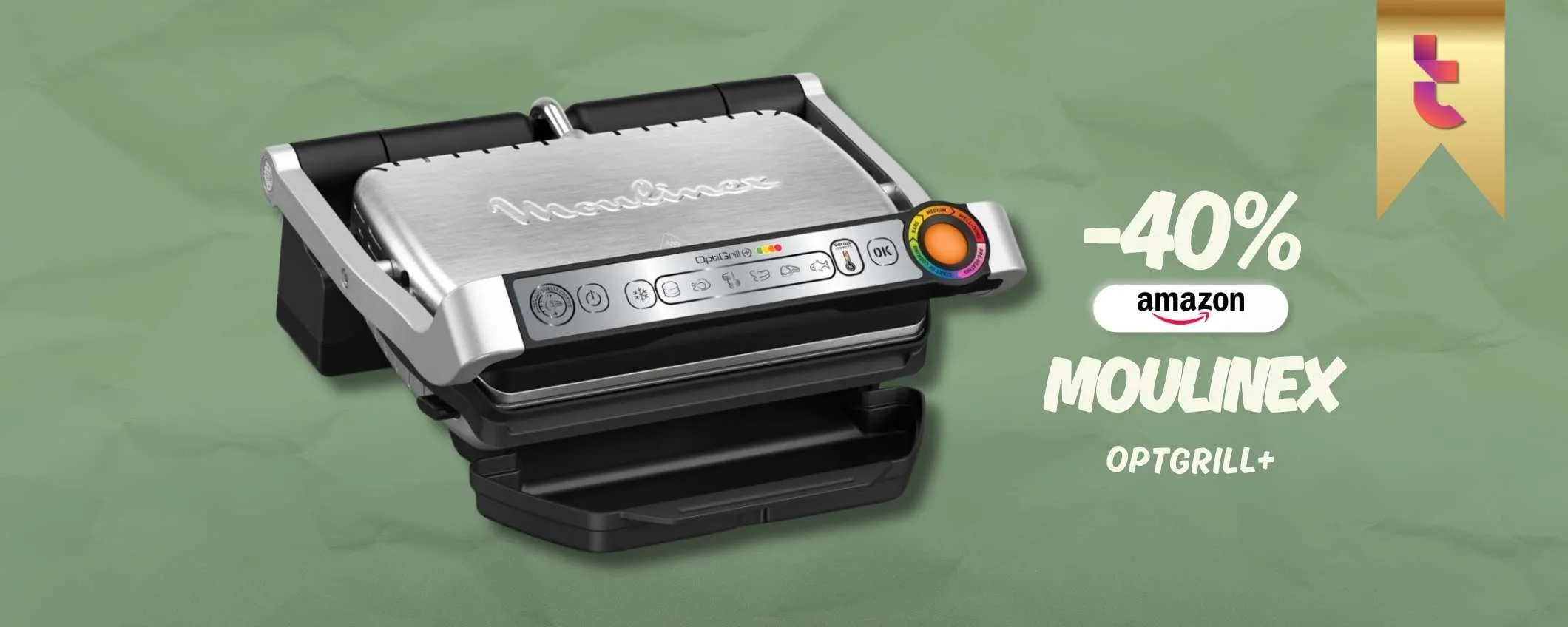 Moulinex Optigrill+ è la griglia elettrica che ti fa CHEF, -40% su Amazon