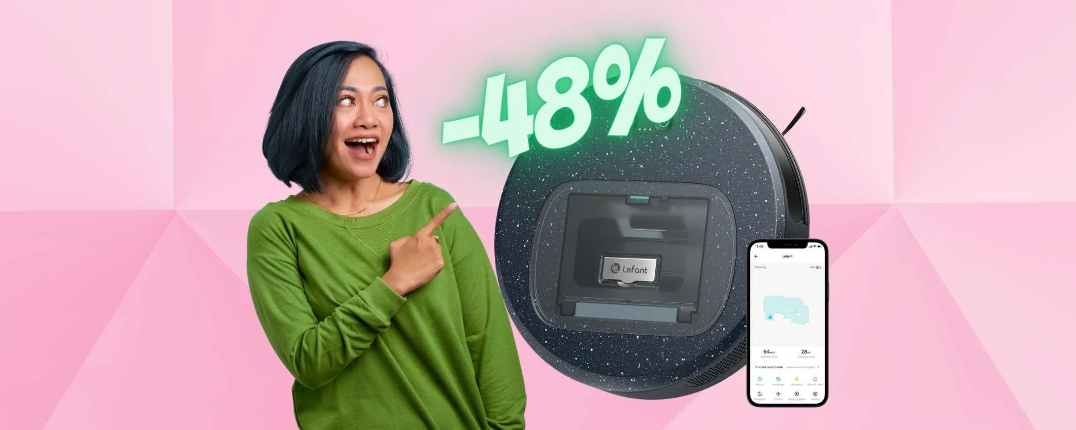 Robot aspirapolvere in OFFERTA al 48%, da prendere ADESSO
