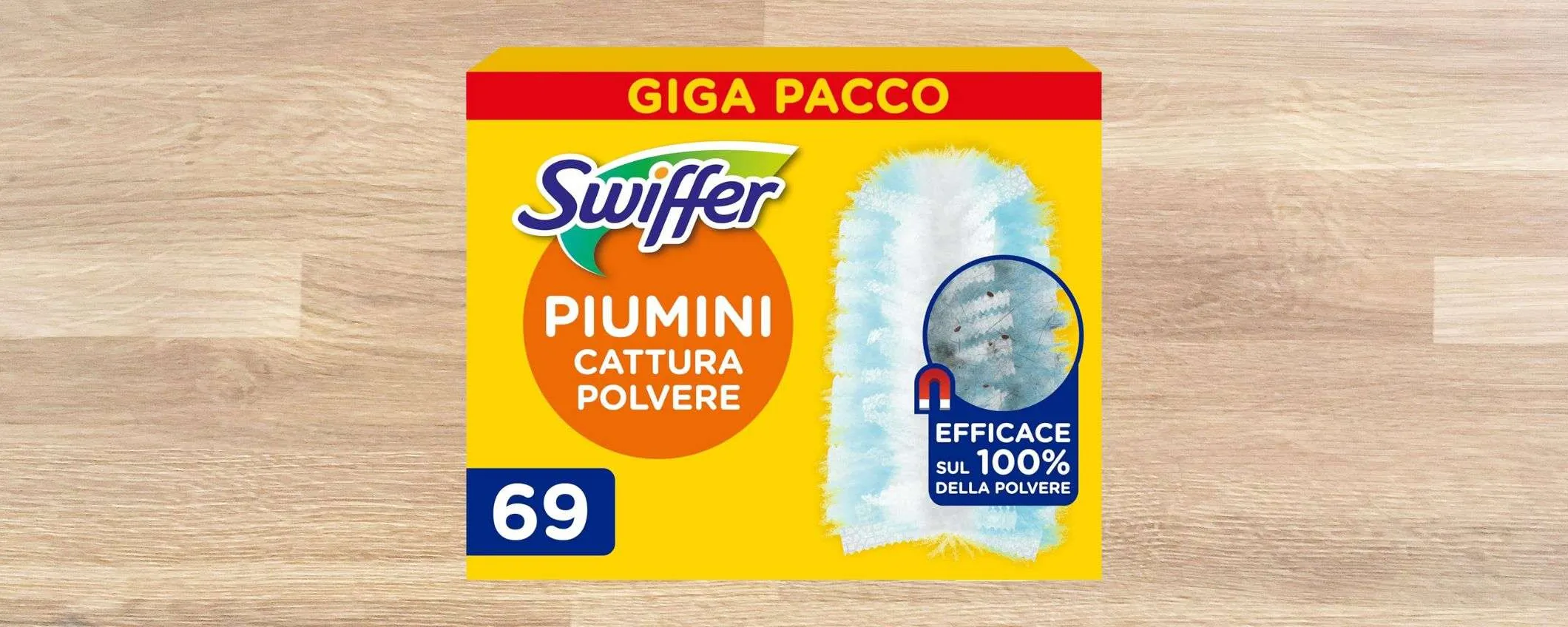 Piumini cattura polvere Swiffer: il GIGA PACCO da 69 pezzi a PREZZO SCORTA