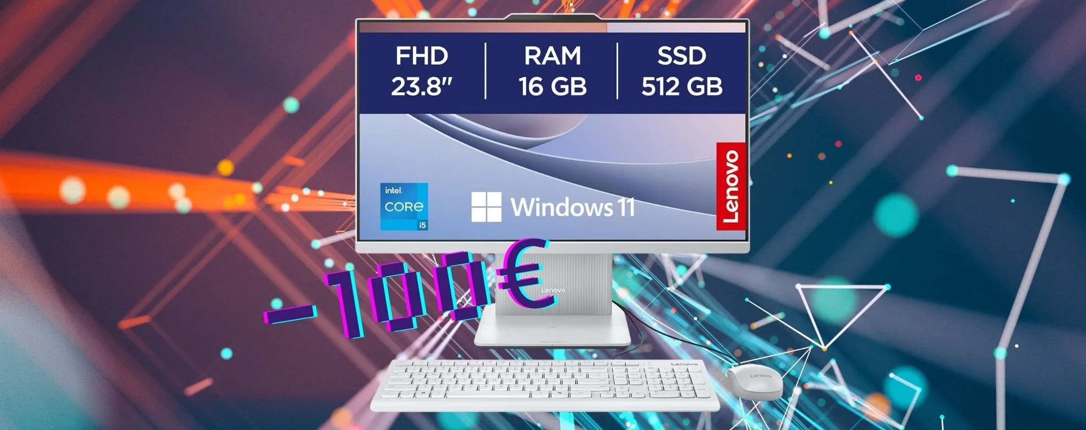 Computer All-In-One Lenovo con display da 23,8