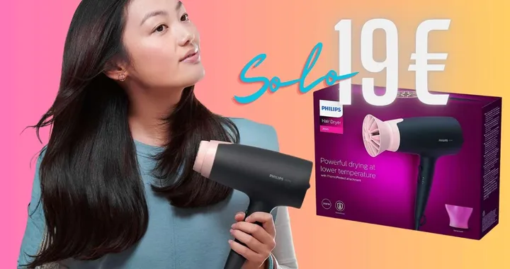 Asciugacapelli Philips Serie 3000 per capelli perfetti e lucenti a soli 19€