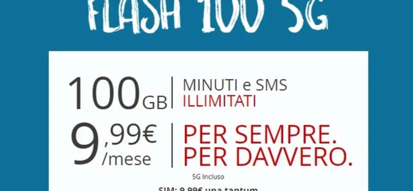 Flash 100 5G: promo winback a 9,99€ al mese