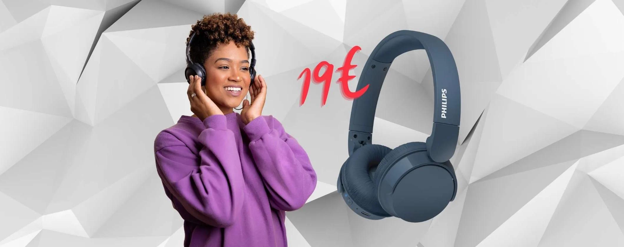 Cuffie Bluetooth Philips da 55 ore, leggere ed ergonomiche a soli 19€