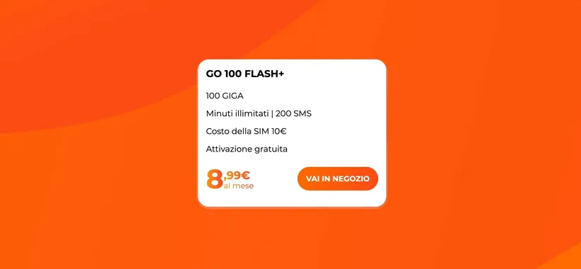 GO 100 Flash+: nuova promo bomba di WINDTRE