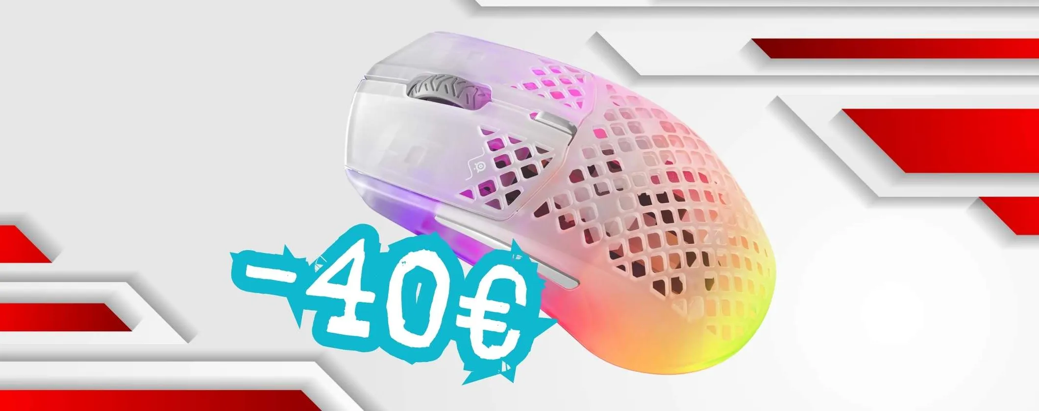 SteelSeries Aerox 3: mouse wireless da gaming preciso e leggero in offerta a tempo