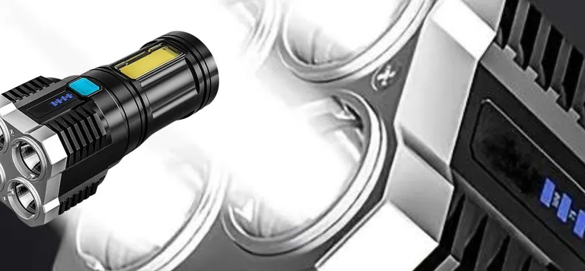Torcia ricaricabile a 4 teste a 3,88€: POTENTISSIMA, occasione assurda