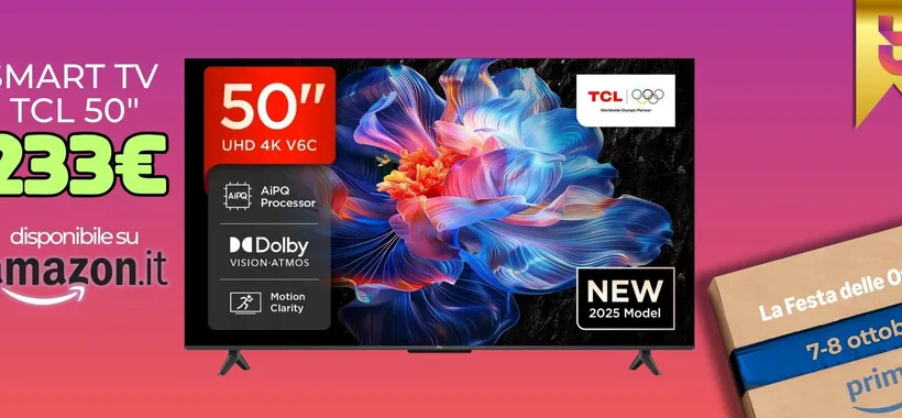 Cinema? Sì grazie con questa Smart TV TCL da 50" 4K: prezzo da urlo