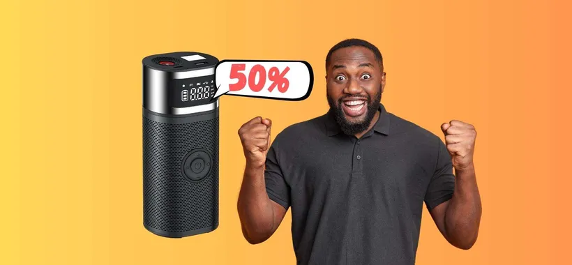 Mini compressore FAVOLOSO: diventa una torcia e un power bank