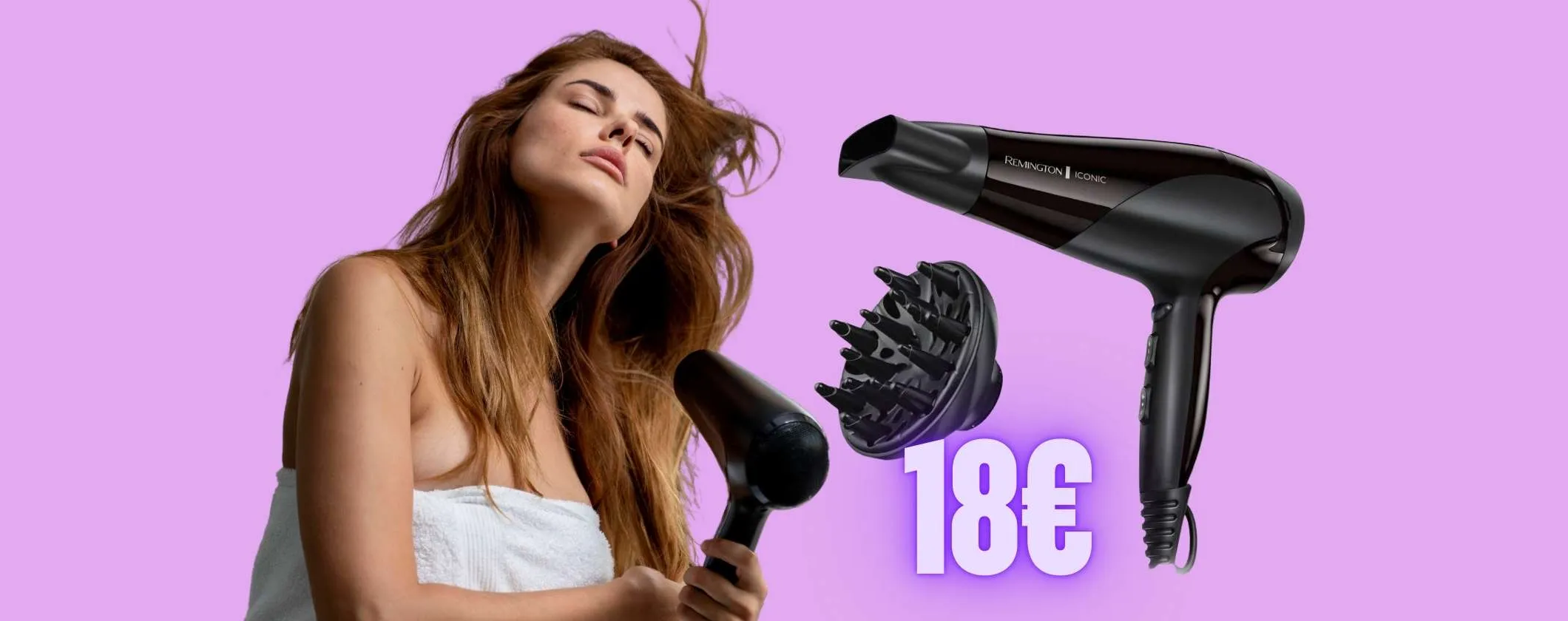 Remington: asciugacapelli leggero e potente a prezzo sgretolato, solo 18€