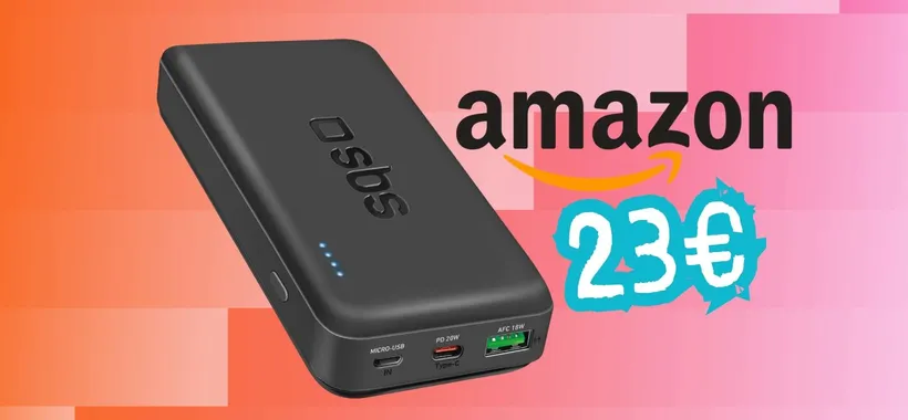 Esci di casa con serenità grazie a questo Power Bank da 20000mAh (23€)