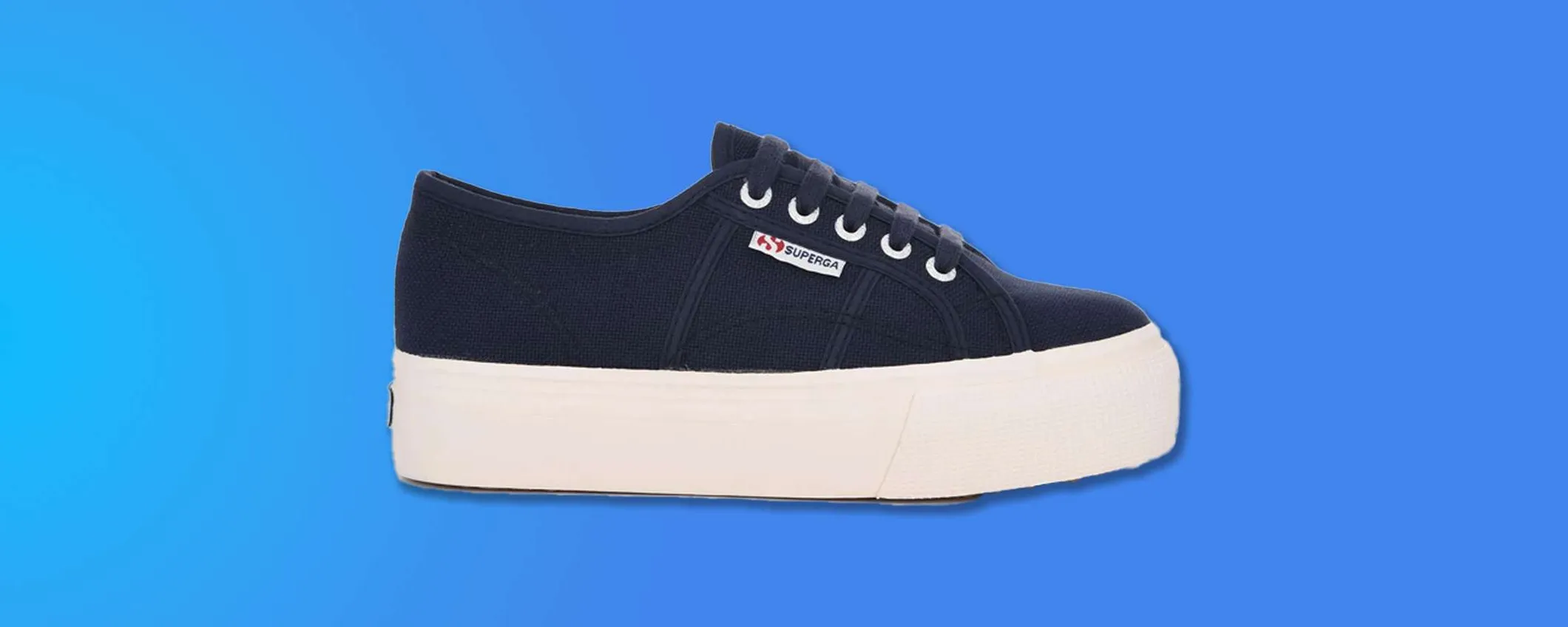 Superga da donna con anima vegan e zeppa iconica: scontate a meno di 40€