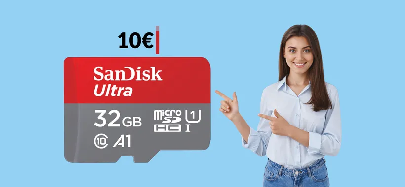 MicroSD SanDisk 32GB, veloce ed a prezzo stracciato: tua con 10€
