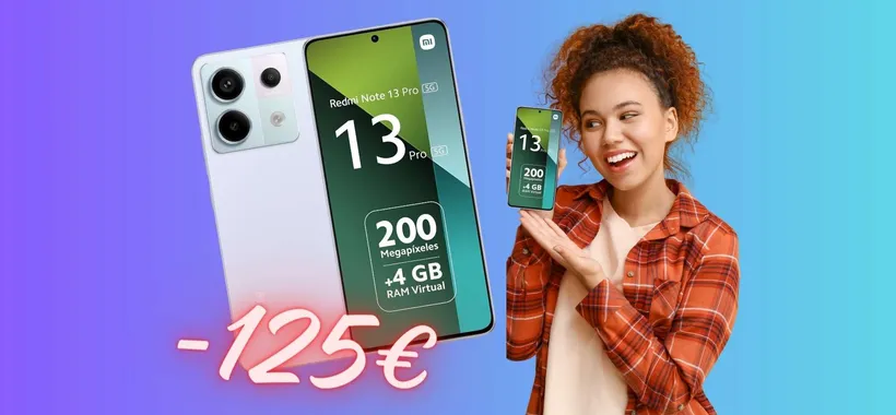 Redmi Note 13 Pro 5G da 256GB, con fotocamera da 200MP, a 125€ in MENO