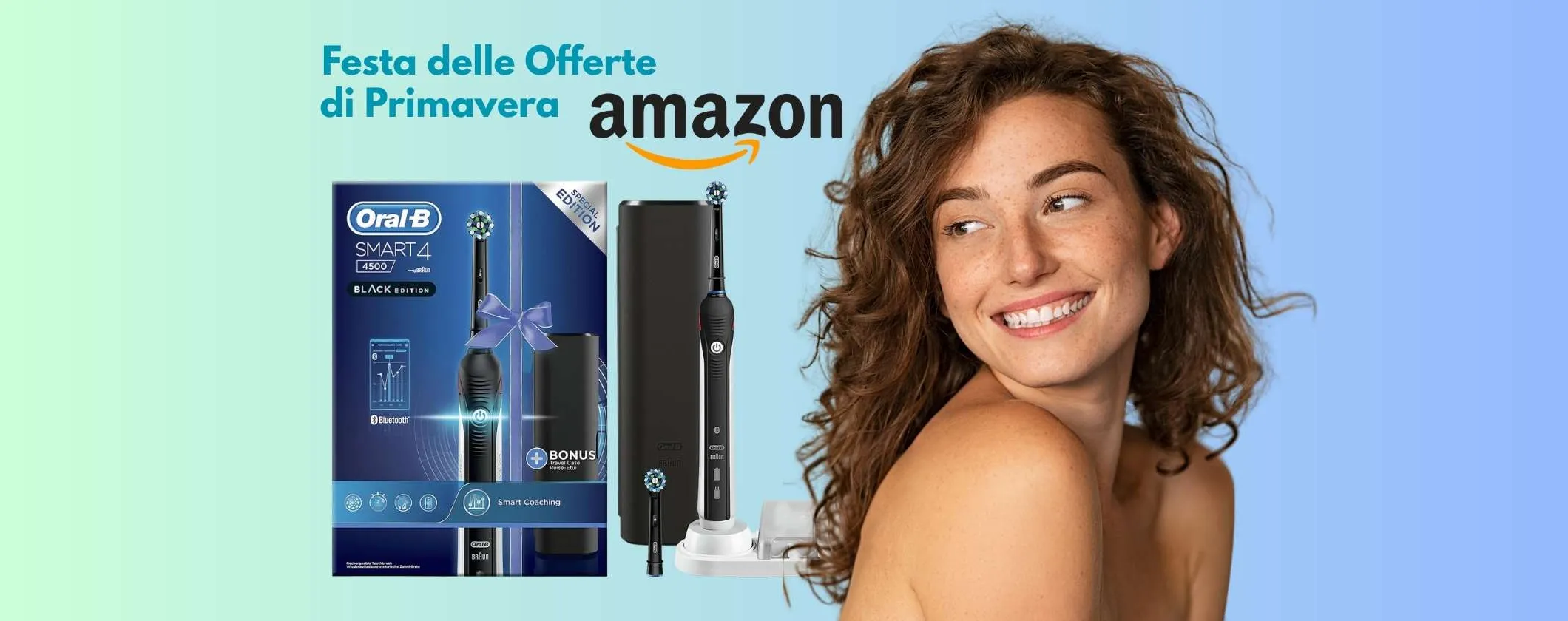 Oral-B Smart 4 4500 con 3 modalità, 2 testine e custodia da viaggio (49€)