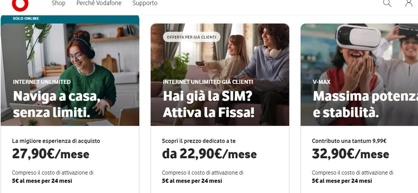 Promo Vodafone: naviga senza limiti a partire da 22,90 euro