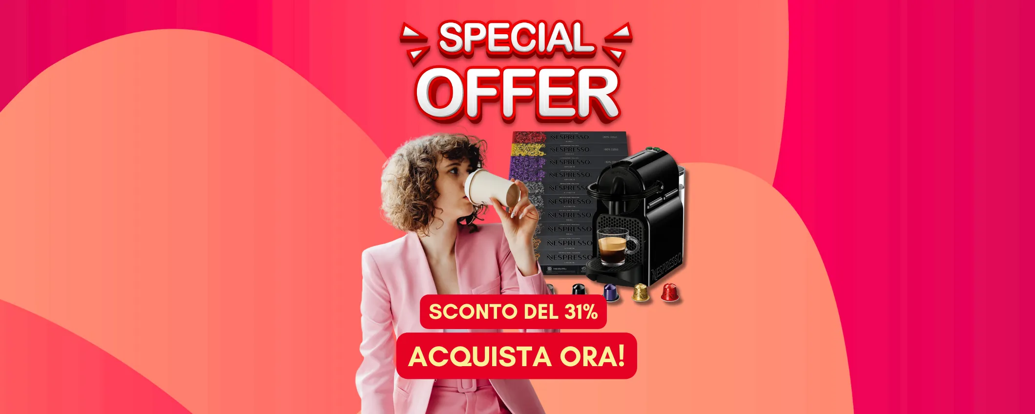 100 capsule + Nespresso Inissia in sconto del 31%